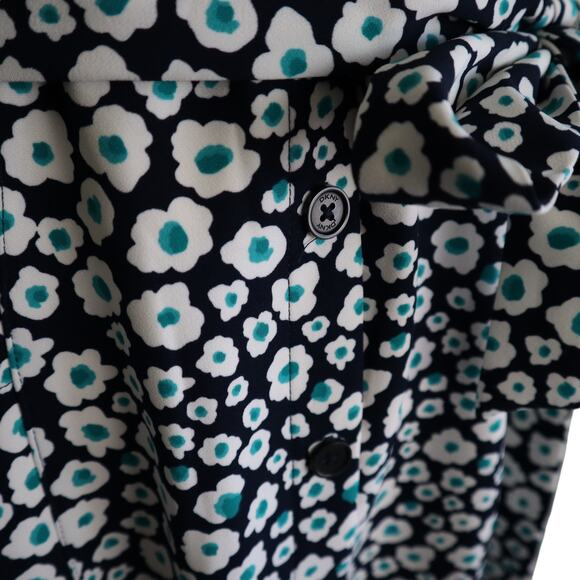 DKNY Womens Belted Ditzy Floral Dress Size 8 Groovy Cute Retro Picnic Date NEW - Picture 3 of 10